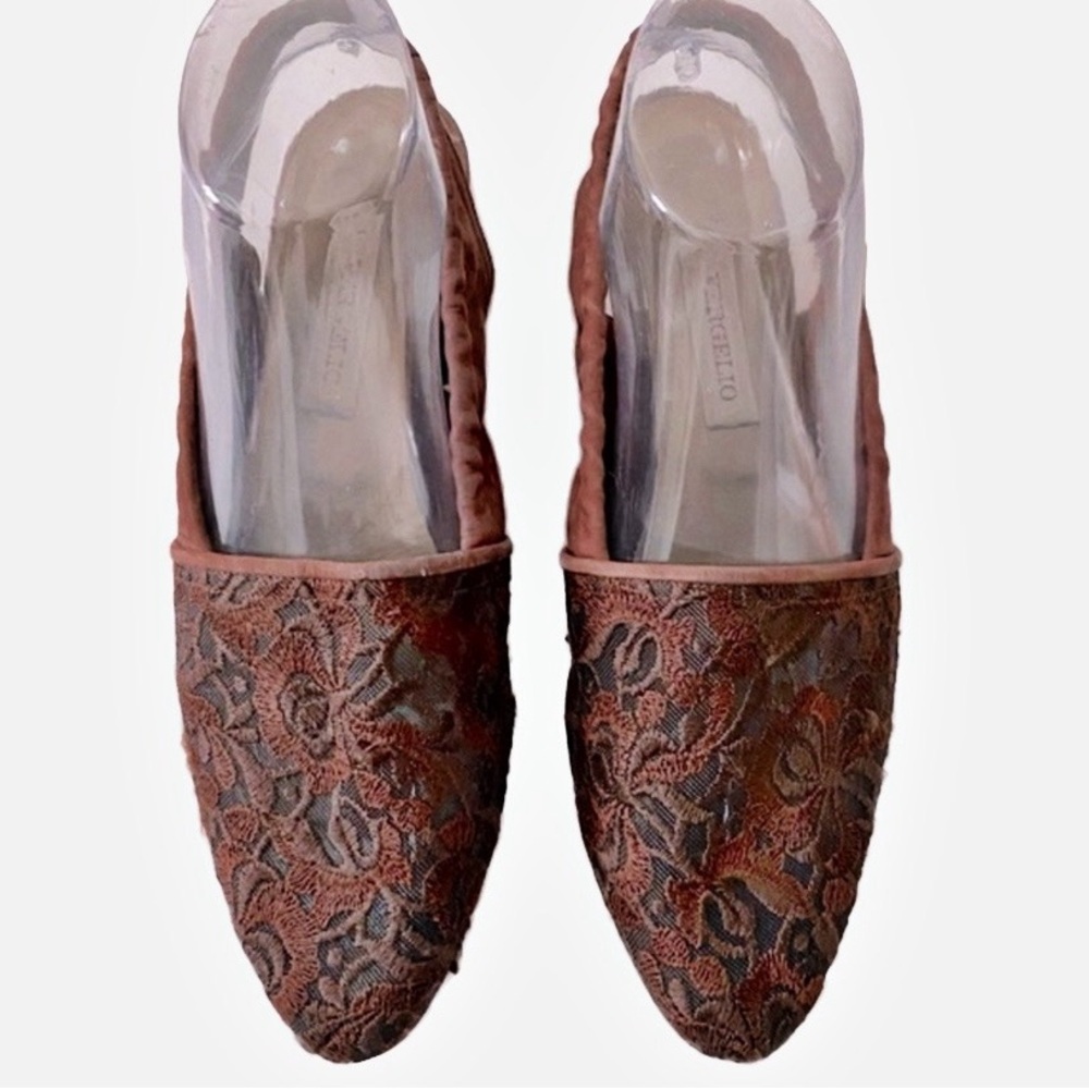 Vergelio, Low Heel, Tapestry Suede Sling-Back Shoe